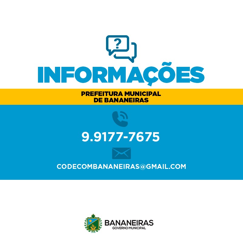 Prefeitura Municipal de Bananeiras disponibiliza contatos de setores da PMB e Secretarias para dúvidas da população