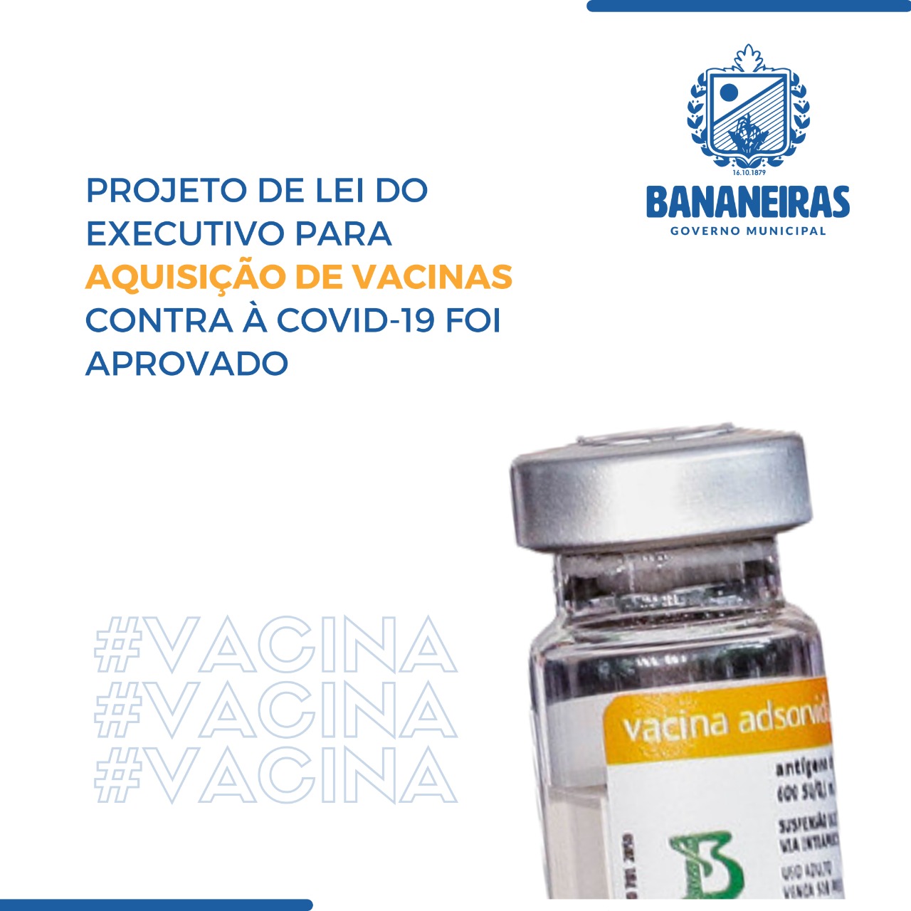 Contrato de aquisição de vacinas contra a COVID-19 foi aprovado em Bananeiras