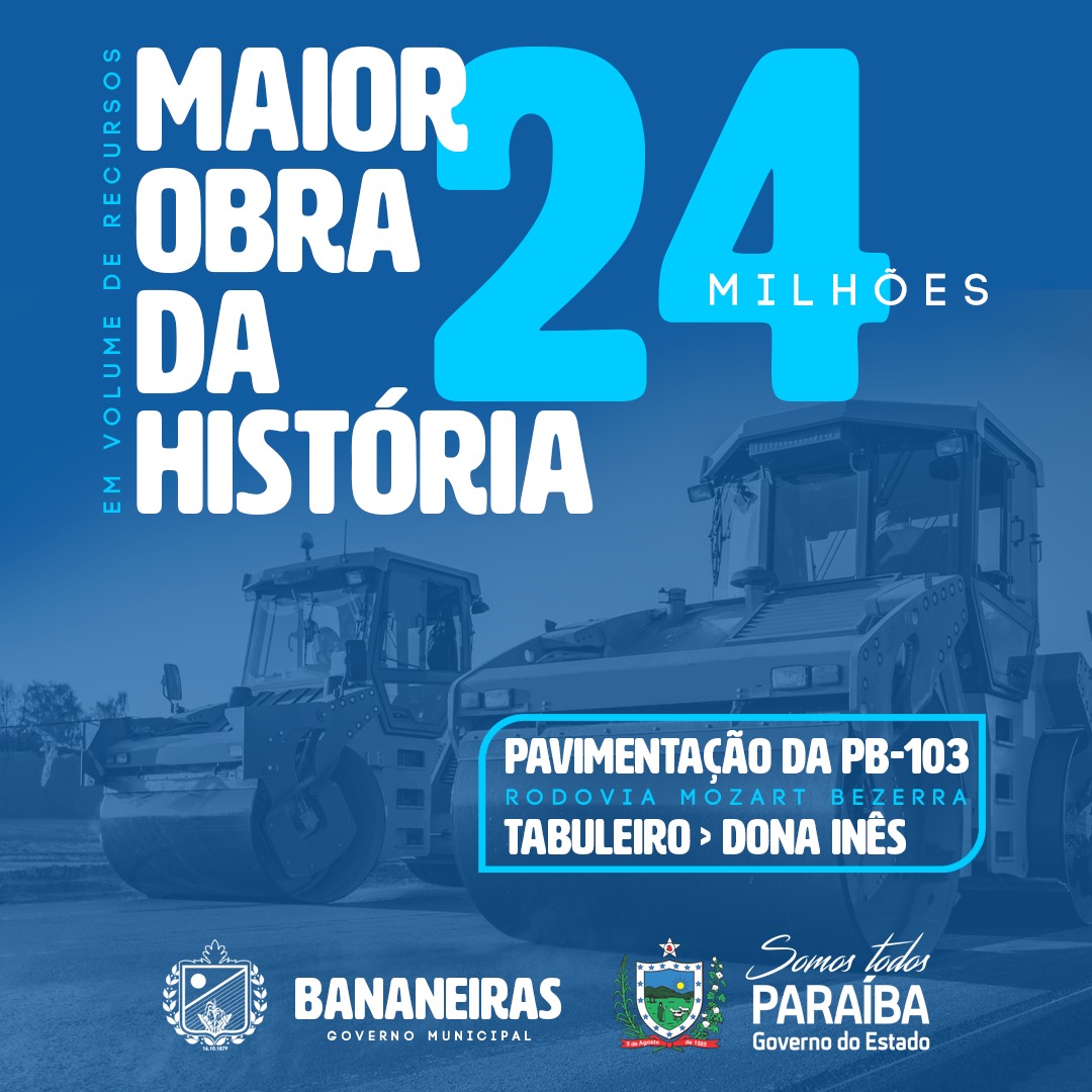 Governador João Azevêdo anuncia conclusão da pavimentação da PB-103, Rodovia Mozart Bezerra em Bananeiras