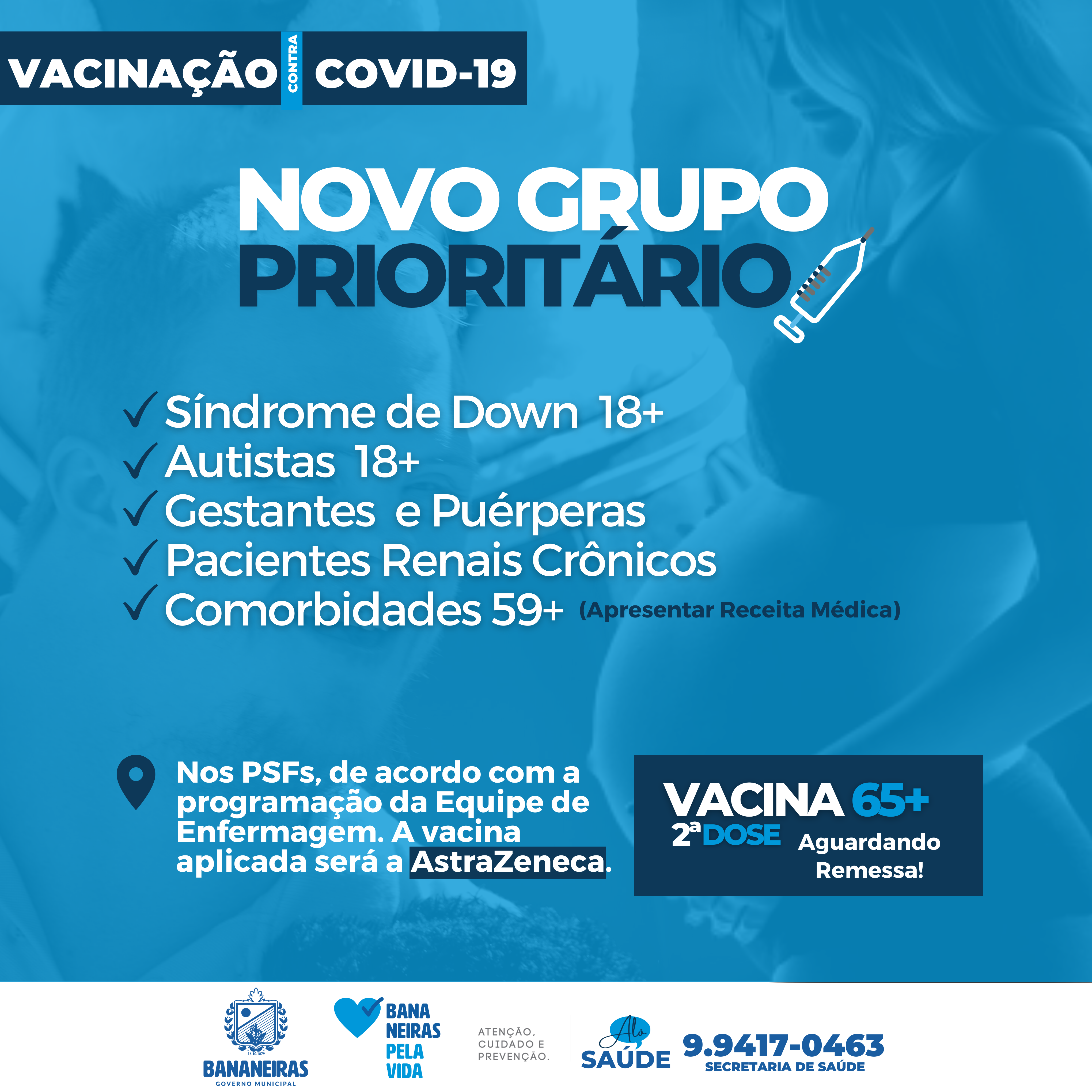 Vacinação contra a COVID-19 em Bananeiras avança para mais um grupo prioritário nesta terça-feira (04)