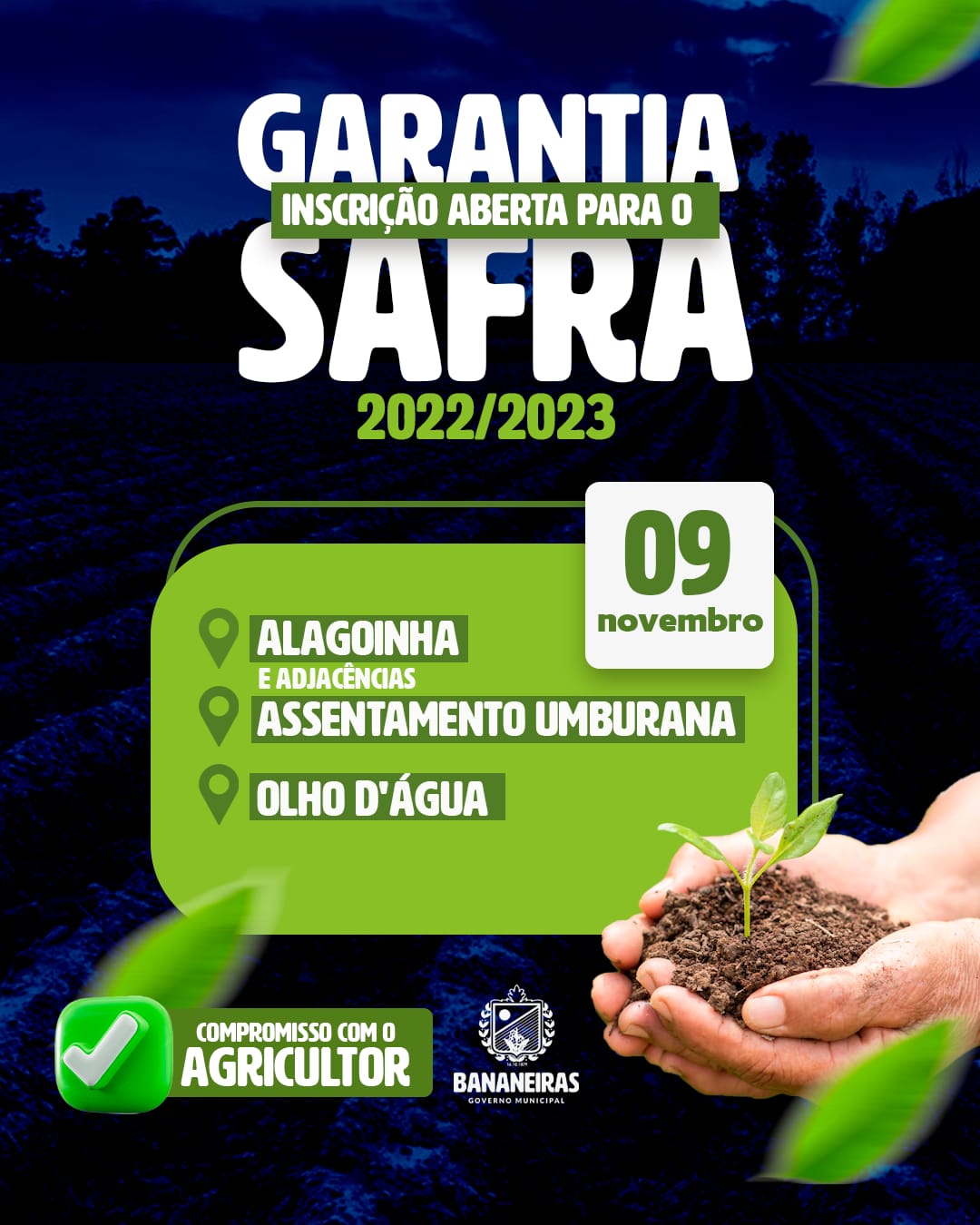 Inscrições abertas para o Garantia Safra edição 2022/2023