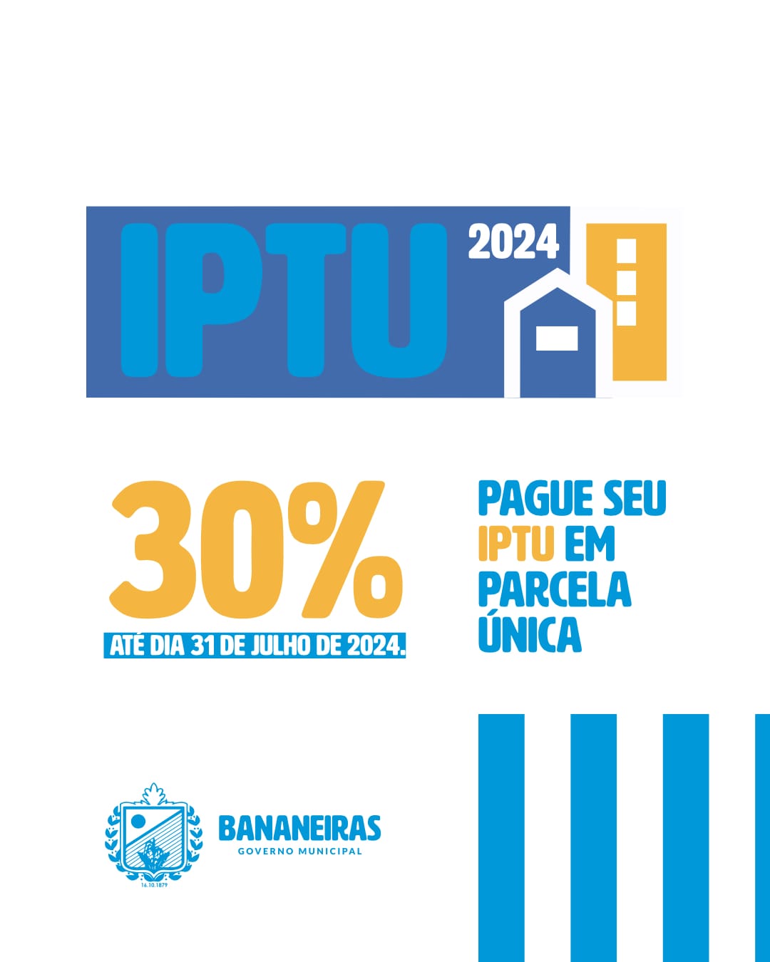 IPTU 2024 com 30% de desconto já está disponível no Portal do Contribuinte